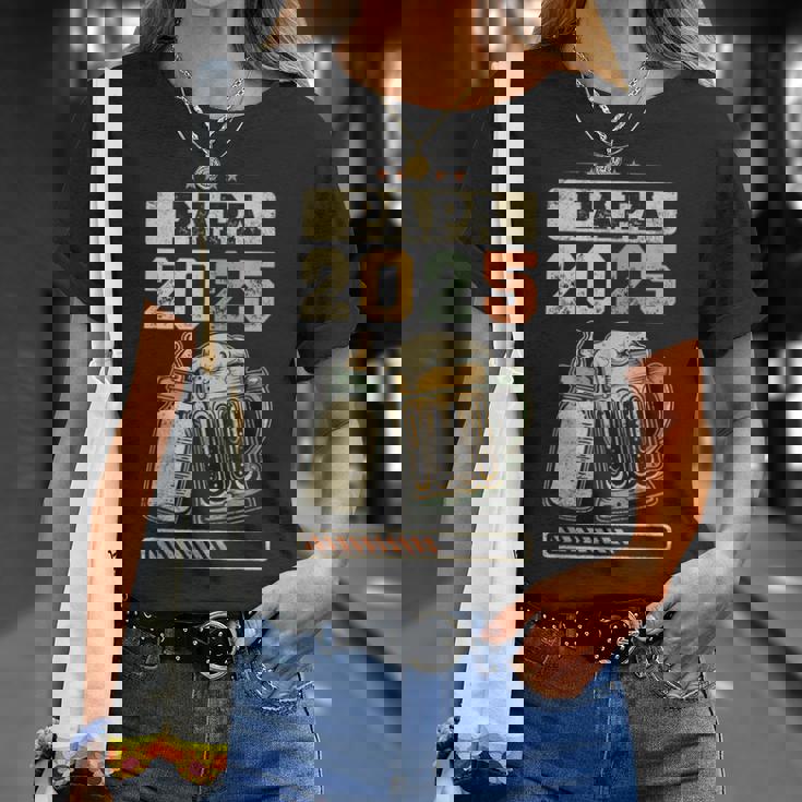 2025 年のお父さん 出産のお知らせ 父親になる予定の人 未来のお父さん Tシャツ 彼女への贈り物