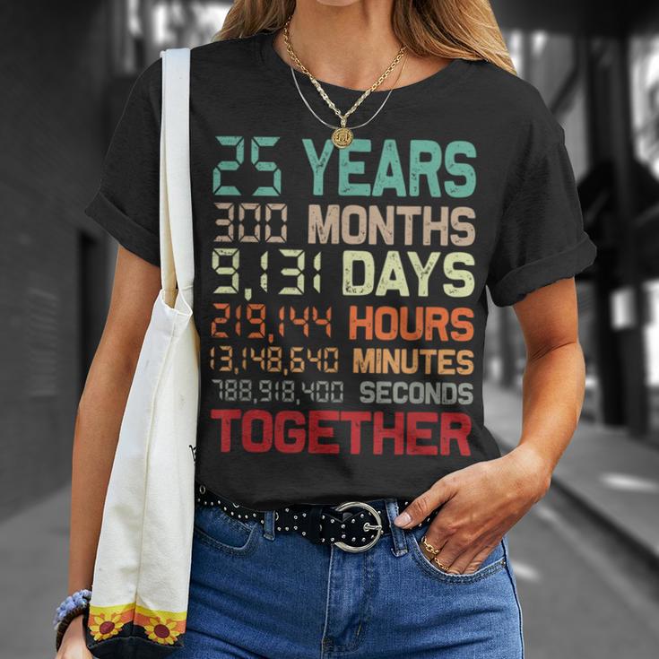 25 Años Juntos Pareja 25 Aniversario De Boda Camiseta unisex Regalos para ella