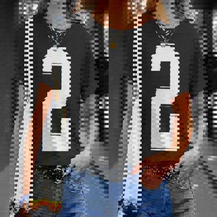 2番の大学スポーツスタイル。ホワイト。 Tシャツ 彼女への贈り物