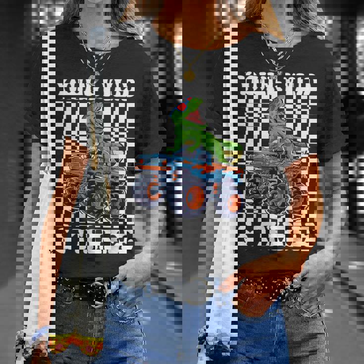 3Rd Birthday Monster Truck Young Wild And Three 3 Year Old T-Shirt Gifts for Her 3Rd Birthday Monster Truck Young Wild And Three 3 Year Old T-Shirt Gifts for Her