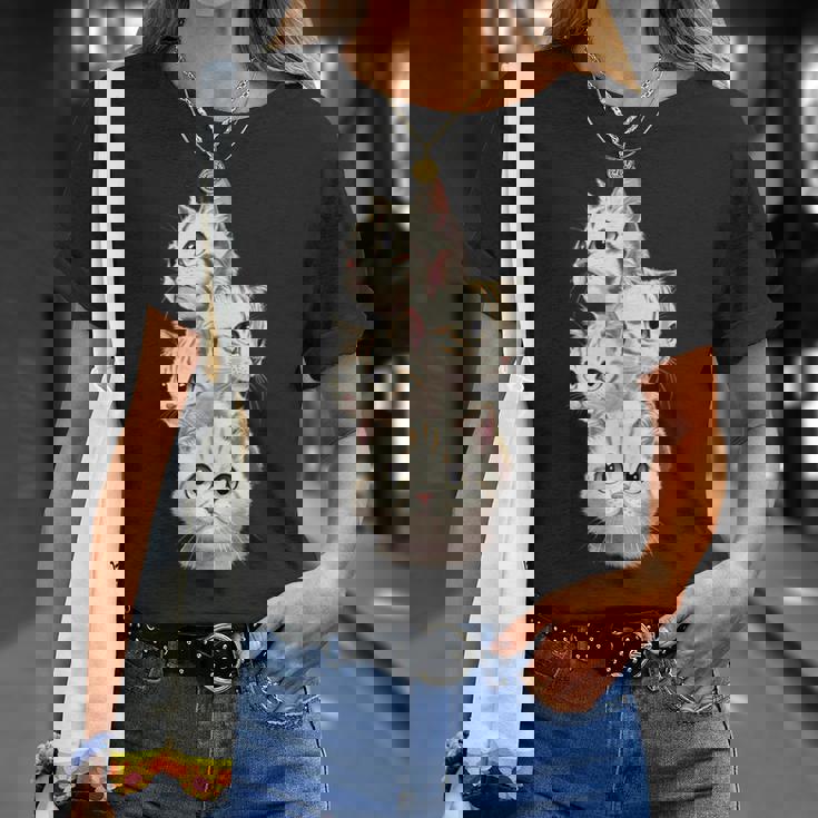 4 匹のかわいい猫 猫愛好家に最適 Tシャツ 彼女への贈り物