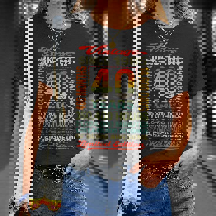 40歳 480ヶ月 すごい生まれ 1985年 40歳の誕生日 Tシャツ 彼女への贈り物