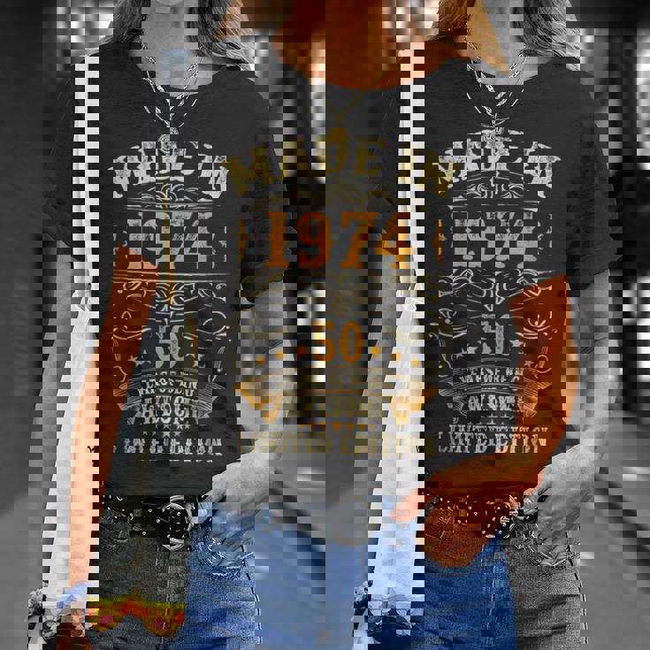 50歳ギフト メンズ ヴィンテージ 1974年 50歳の誕生日 Tシャツ 彼女への贈り物