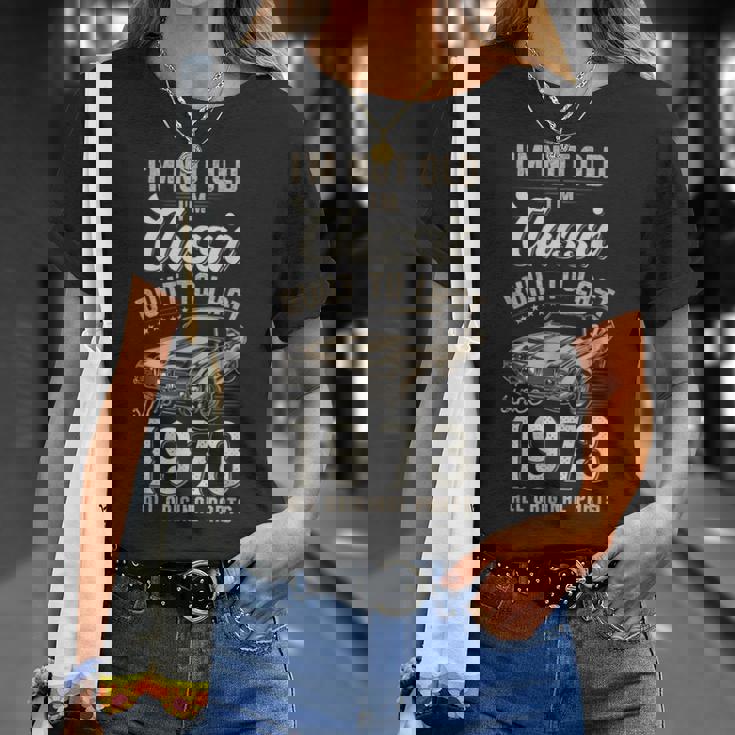 52歳の誕生日 1973年生まれのクラシックカー Tシャツ 彼女への贈り物