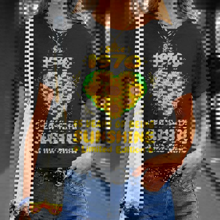 55歳の誕生日 サンシャイン55年 ひまわり好き 1970年生まれ Tシャツ 彼女への贈り物