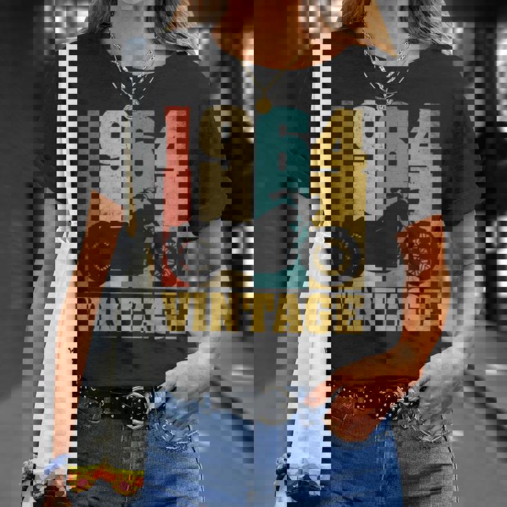 61 歳の誕生日バイカーギフトtシャツ-ヴィンテージ1964バイク Tシャツ 彼女への贈り物