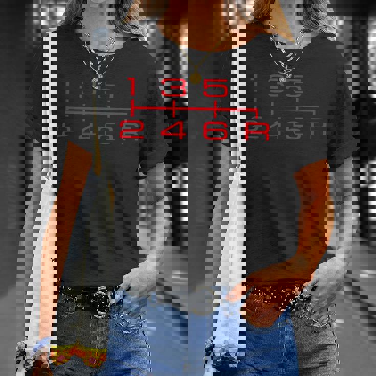 6速シフトノブシャツ マニュアルカーラバー Tシャツ 彼女への贈り物