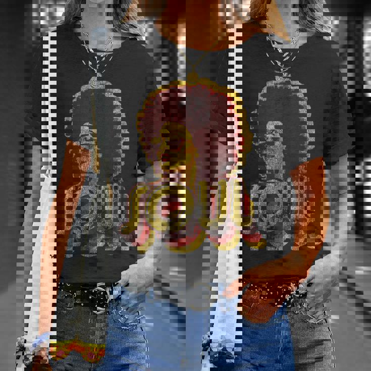 70年代 ファンク アフロソウル レトロ ヴィンテージ 70年代 レトロ ソウル Tシャツ 彼女への贈り物