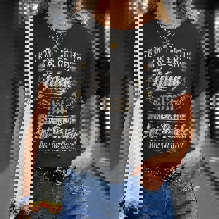 89歳の誕生日プレゼント ヴィンテージ 1936年 男性 面白い 89歳 1936年 Tシャツ 彼女への贈り物