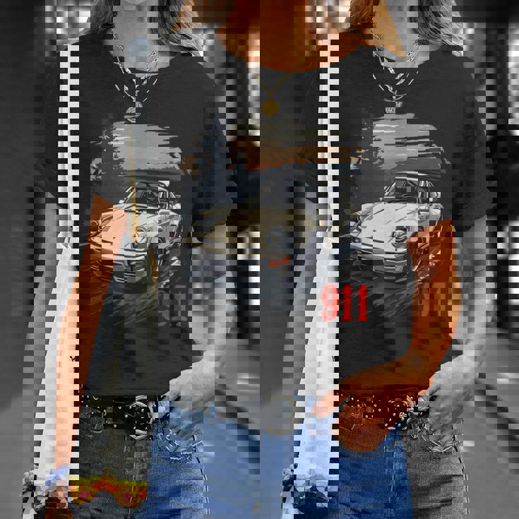 911ターボレトロヴィンテージ964カークラシック自動車トラック。 Tシャツ 彼女への贈り物