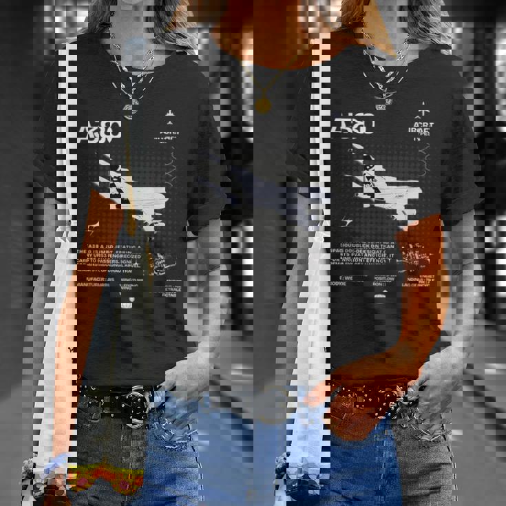 Airbus-A318 エアクラフト ホワイト Tシャツ 彼女への贈り物