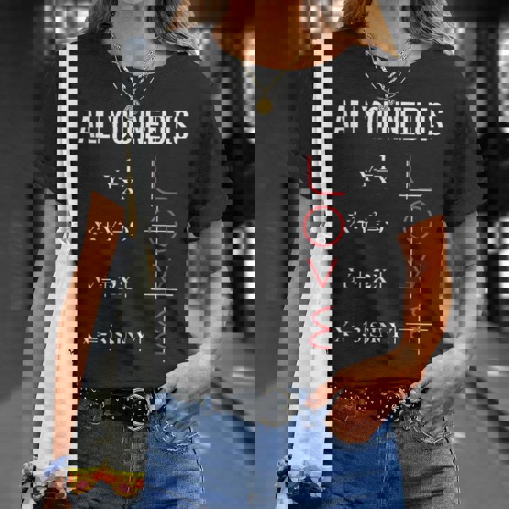 All You Need Is Love 面白くてかわいい数学方程式 Tシャツ 彼女への贈り物