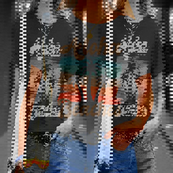 Aloha Beaches ハワイ サーフィン ストランドパーティー バケーション サーファー Tシャツ 彼女への贈り物