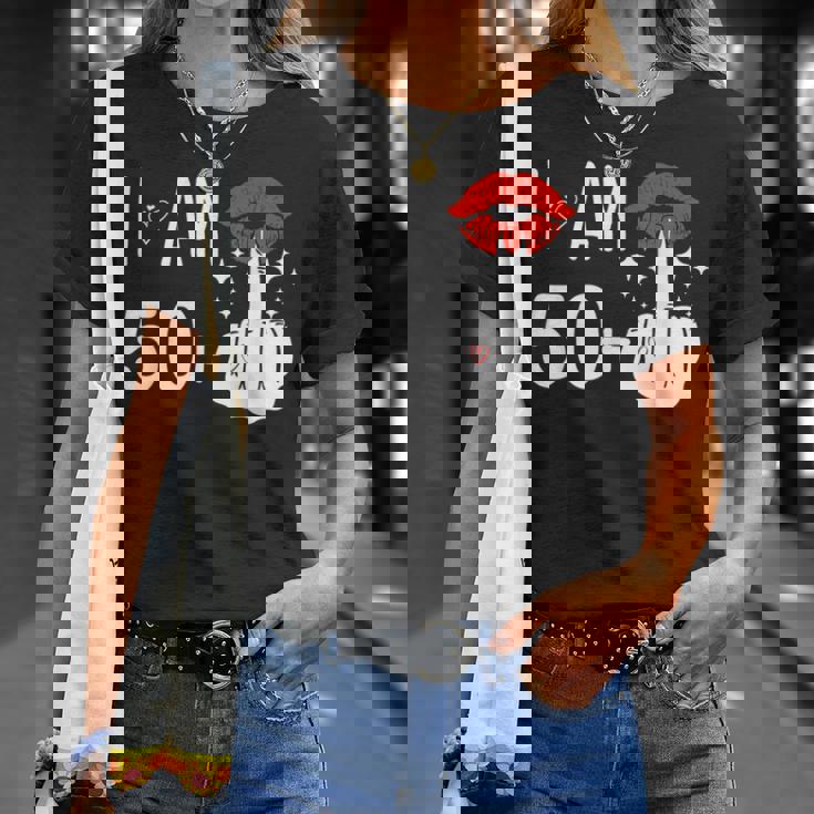 I Am 50 Plus 1 中指 51歳の誕生日 面白い Tシャツ 彼女への贈り物