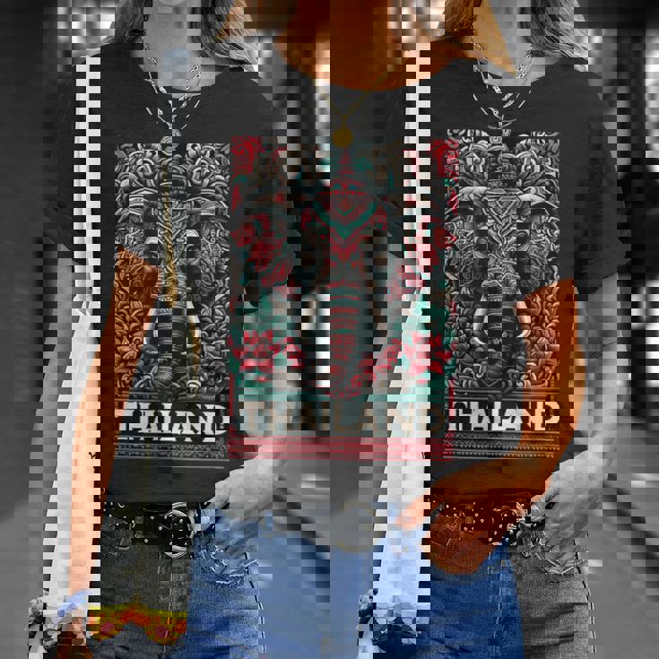 Amezing タイチャン 美しい象 タイ柄 Tシャツ 彼女への贈り物