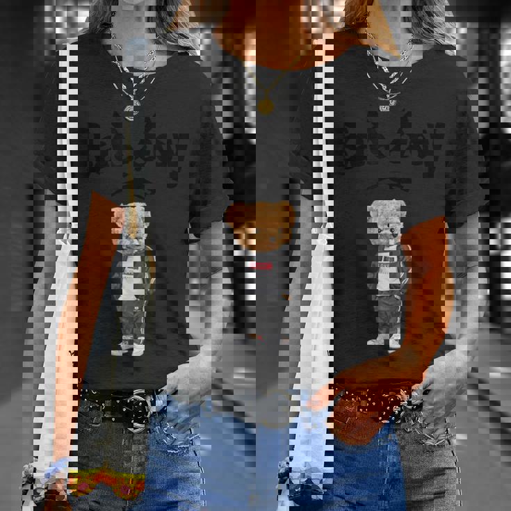 Angry Bad Boystyle Cool Teddy Bear Bad Boy Graphic Tシャツ 彼女への贈り物