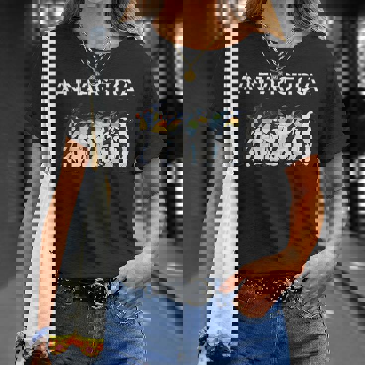 Antarctica Pinguins Birds Poleouth Antarctic Experience Tシャツ 彼女への贈り物