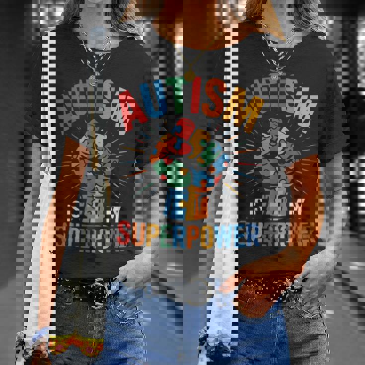 Autism Is Myuperpower 自閉症啓発パズル プライド Tシャツ 彼女への贈り物