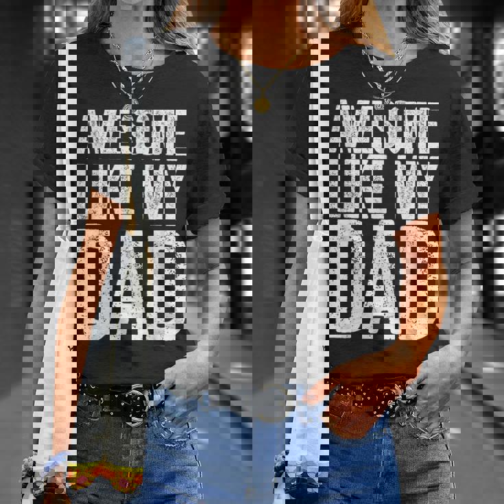 Awesome Like My Dad シャツ キッズ 息子 娘 父の日 Tシャツ 彼女への贈り物