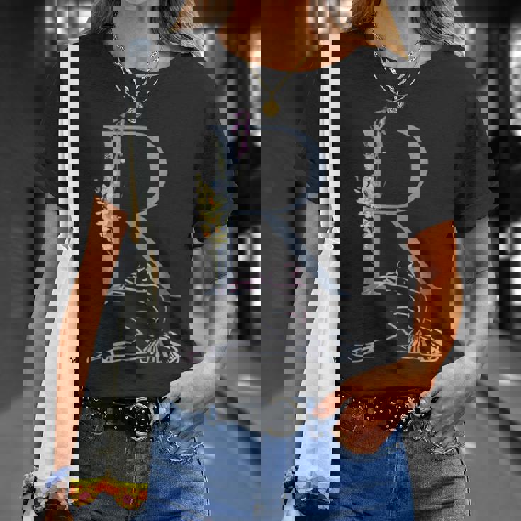 Balla バレリーナ イニシャル 名 R ダンス モノグラム バレエ Tシャツ 彼女への贈り物