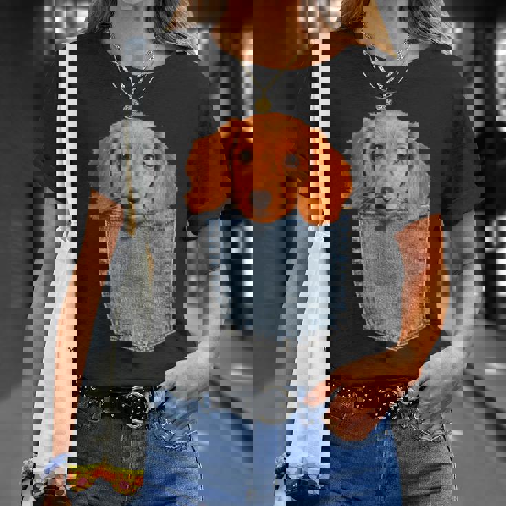 Beagle In My Pocket シャツ かわいい子犬 ダックスフンド ドッグシャツ Tシャツ 彼女への贈り物