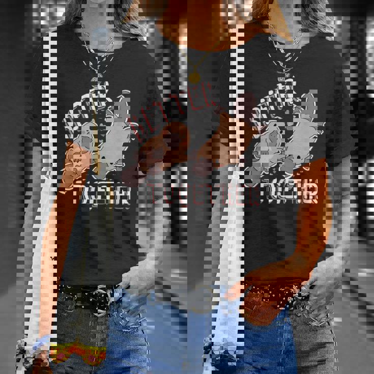 Better Together バレンタインデー カモノハシ カップル ラブ ハッピー Tシャツ 彼女への贈り物