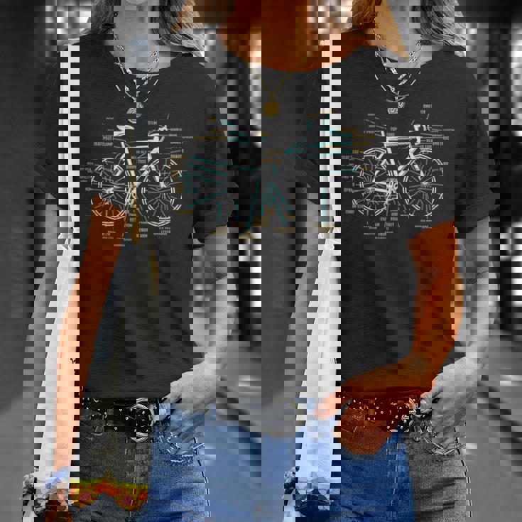 Bicycle Anatomy ロードバイク サイクリング Tシャツ 彼女への贈り物