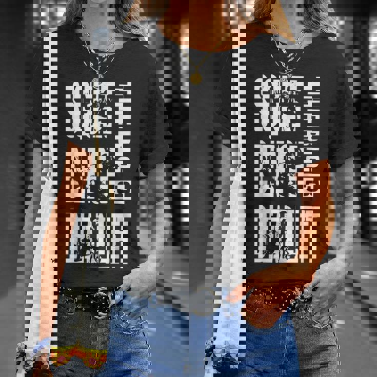 The Big 3 スクワット、ベンチ、デッドリフト パワーリフティングtシャツ Tシャツ 彼女への贈り物