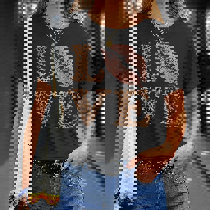 Big Lips Love ヒョウ柄 文字 ピンク 唇 バレンタイン ラブ Tシャツ 彼女への贈り物