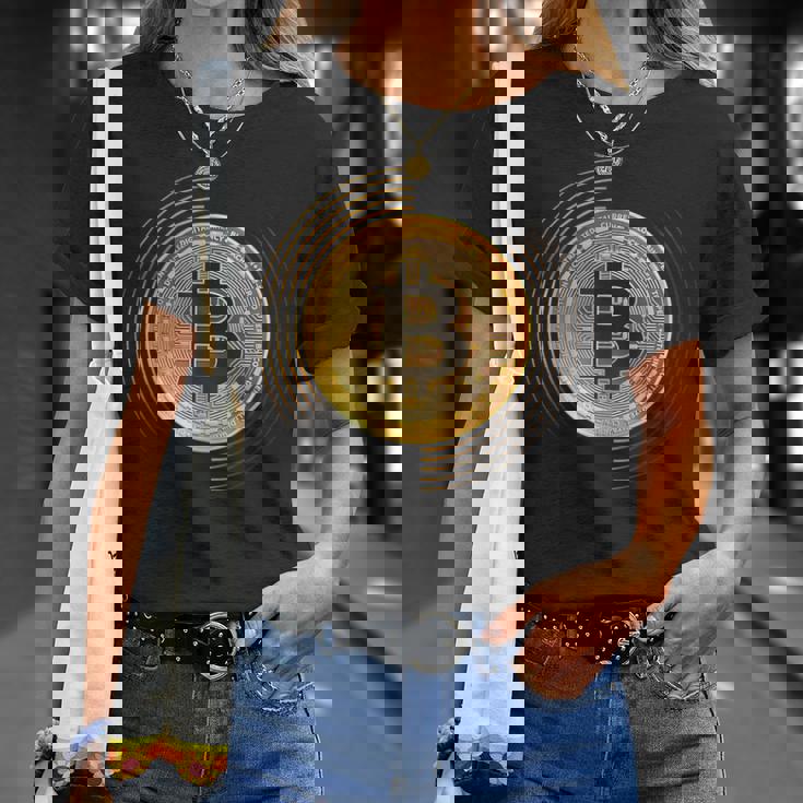 Bitcoin To The Moon And Back、ビットコイン暗号通貨グラフィック Tシャツ 彼女への贈り物