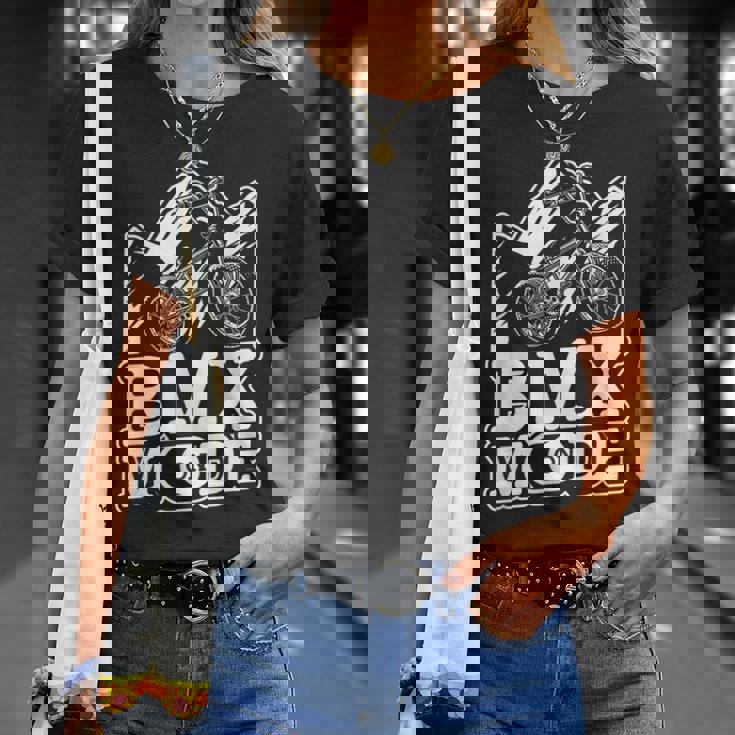 Bmx Mode On Biker Bicycle Bike Cyclist Extremeports Bmx Tシャツ 彼女への贈り物