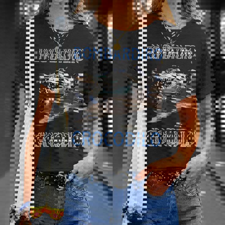 Bombardiro Cocodrilo Meme Italiano Brainrot Memes Bombardino Camiseta unisex Regalos para ella