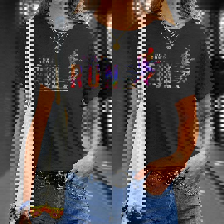 Born To Run マラソンランナー スポーツ カラフルtシャツ Tシャツ 彼女への贈り物