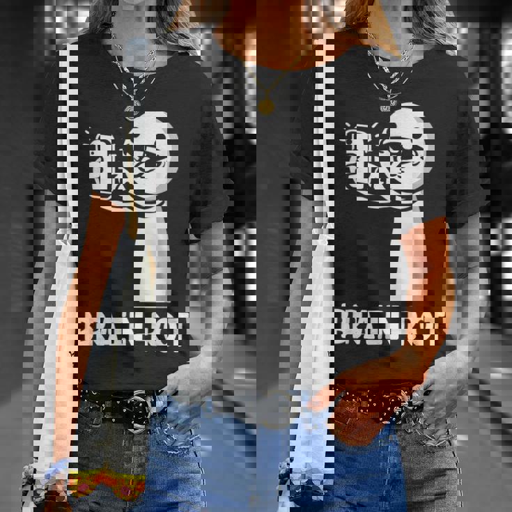 Brain Rot シャツ Word Of The Yeartickman Brainrot Tシャツ 彼女への贈り物