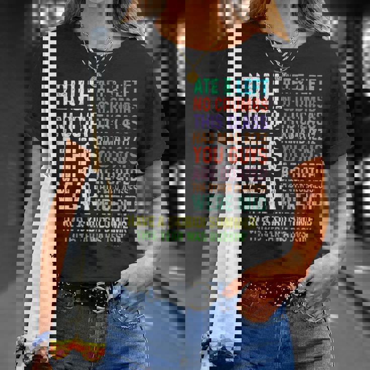 Bruh This Year Was Goated No Cap 面白い 学校最後の日 Tシャツ 彼女への贈り物