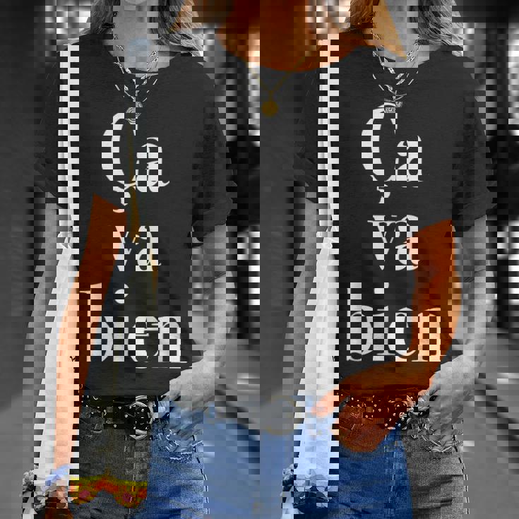 Caa Bien《サヴァビアン》【フランス語 文字】《白文字 ホワイト》メッセージ かわいい おしゃれ Tシャツ 彼女への贈り物