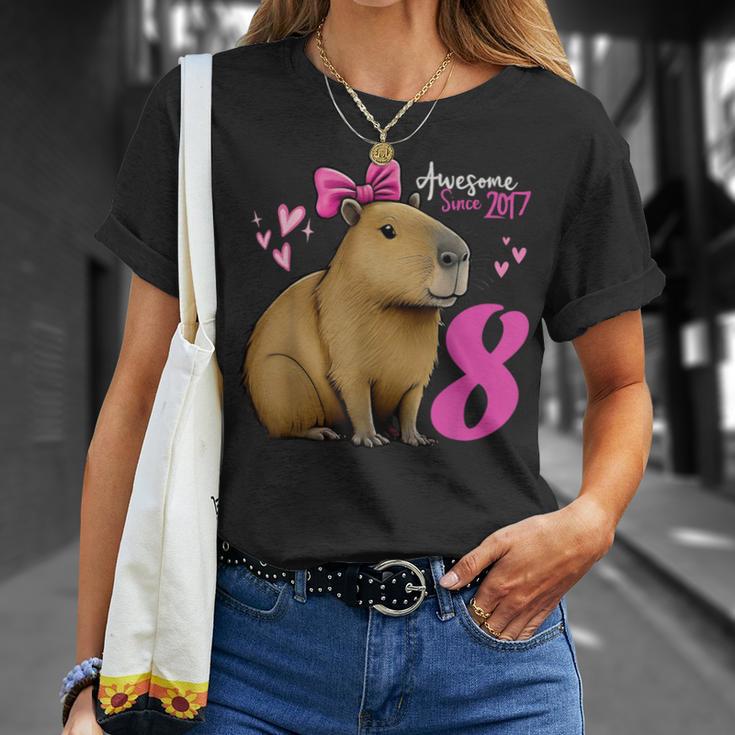 Capibara De 8 Años De Edad Para Niñas 8 Años De Edad Capibara Camiseta unisex Regalos para ella