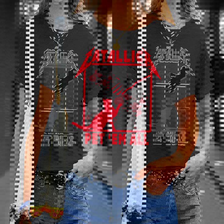 Catallica Pet 'Em All ファニーキャットtシャツ Tシャツ 彼女への贈り物