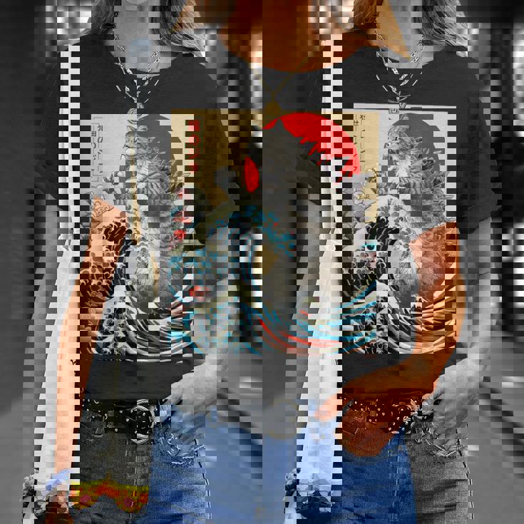 Catzilla Cat 日本アート 面白い猫 ギフト 男性 女性 子供 Tシャツ 彼女への贈り物