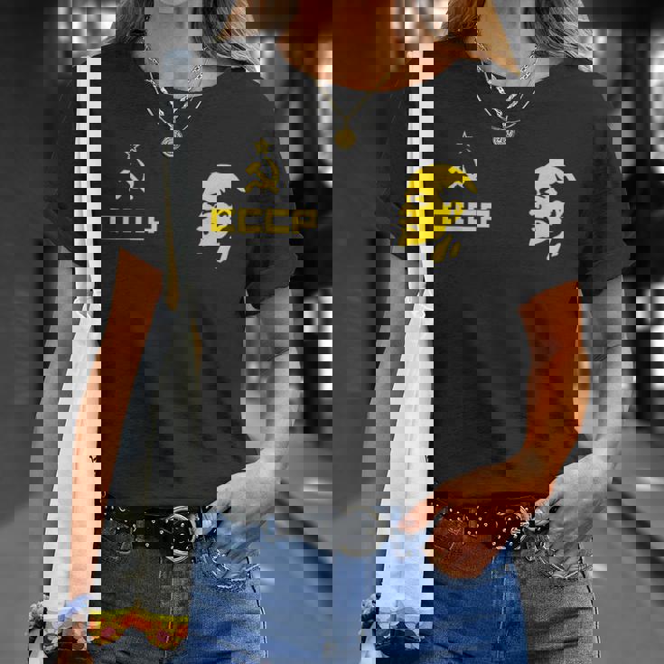 Cccp ソ連共産党 ロシア連邦 レーニンリーダー Tシャツ 彼女への贈り物