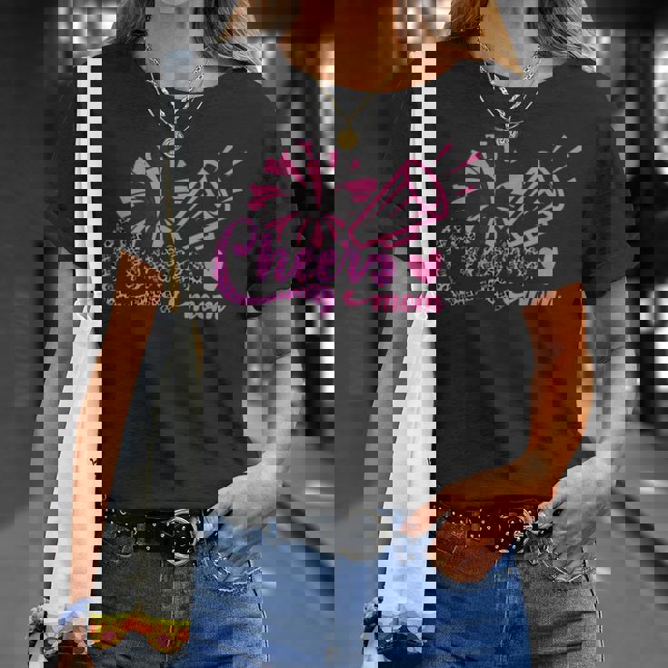 Cheer Mom ヒョウ文字 チアポンポン メガホン付き Tシャツ 彼女への贈り物