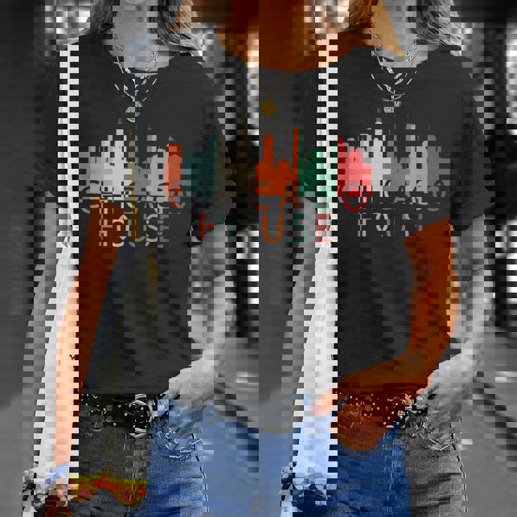 Chicago House Music レトロ ヴィンテージ シャツ ラブ シカゴ Tシャツ 彼女への贈り物