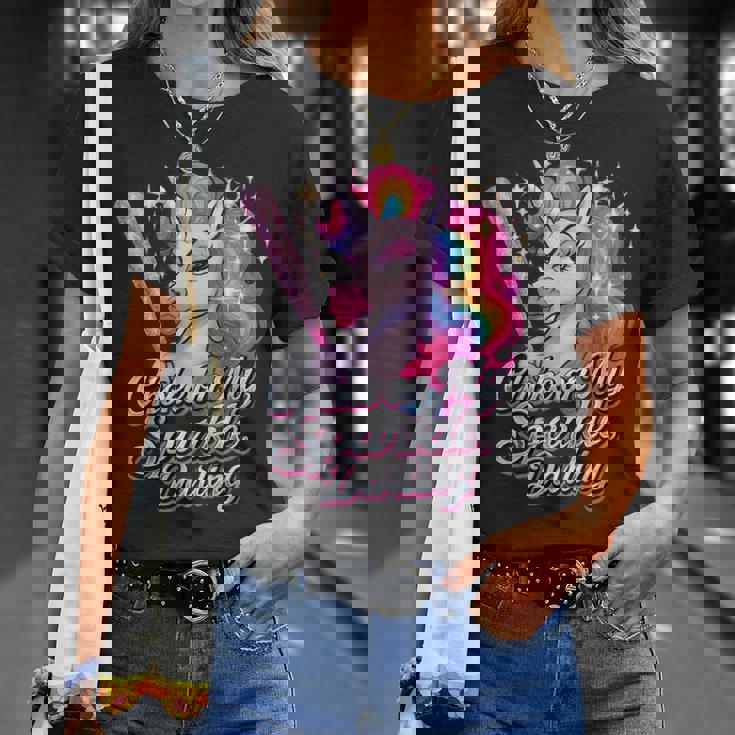 Choke On My Radiance 面白いユニコーンレインボーアティチュード Tシャツ 彼女への贈り物