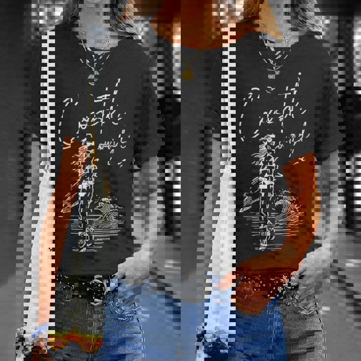 Coastal Cowgirl Surfing Waves Beach Adventure T-Shirt Gifts for Her Coastal Cowgirl Surfing Waves Beach Adventure T-Shirt Gifts for Her