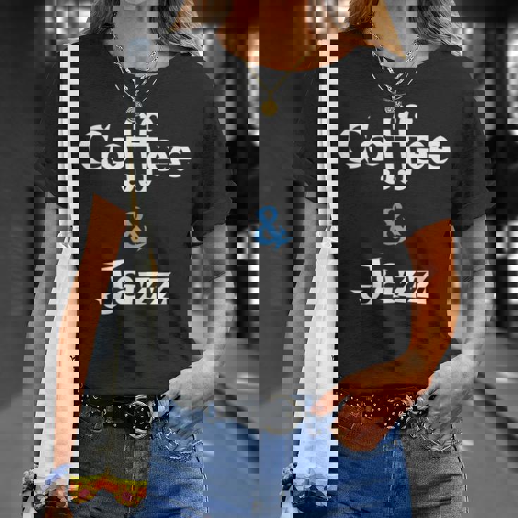 Coffee & Jazz シャツ ユニセックス コーヒー愛好家 ジャズ Tシャツ 彼女への贈り物