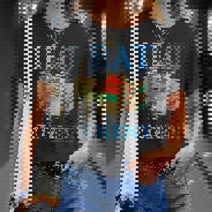 Cool I Eat セメント、建設猫、面白いユーモア、猫のミーム Tシャツ 彼女への贈り物