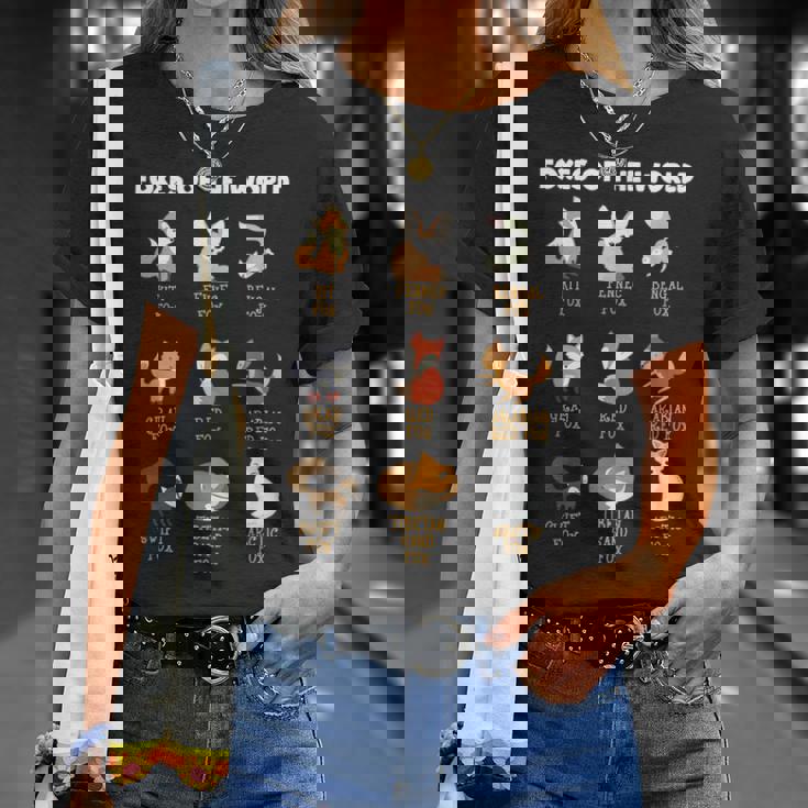 Cool Foxes Of The Worldかわいいキツネ動物愛好家ギフト Tシャツ 彼女への贈り物