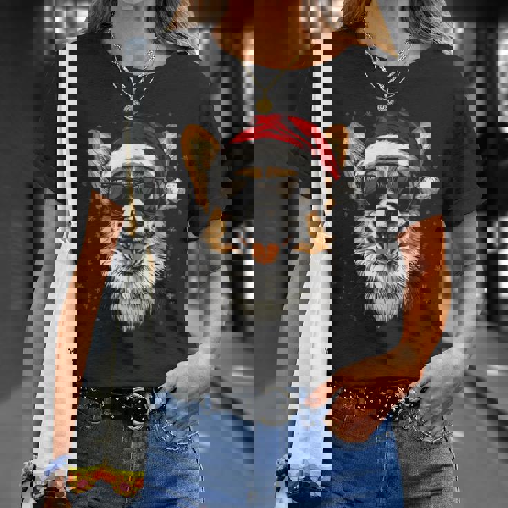 Corgi サンタハット 面白い かわいい 犬 ママ お父さん クリスマス Tシャツ 彼女への贈り物