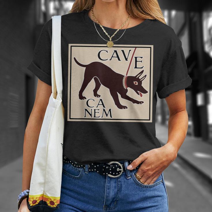 Cuidado Con El Perro Cave Canem Imagen Grecorromana Camiseta unisex Regalos para ella