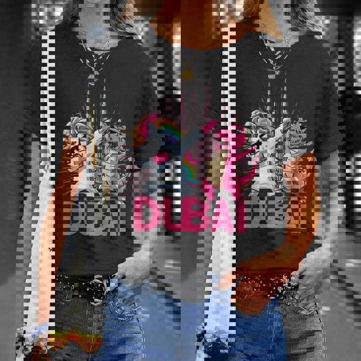 Dabbing ユニコーン 恐竜 男性 女性 男の子 女の子 キッズ ドバイ Tシャツ 彼女への贈り物